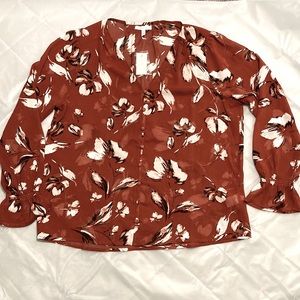 Maurice’s Long Sleeve Sheer Floral Blouse